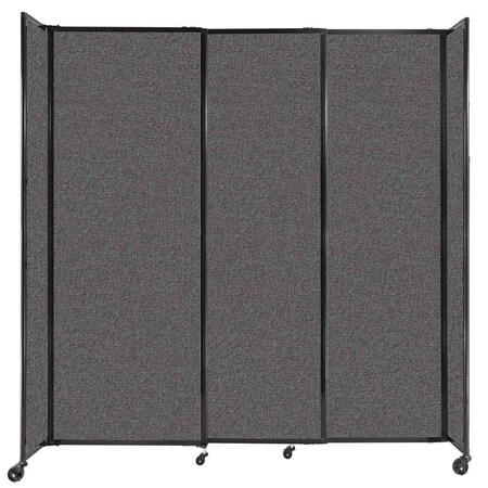 Versare StraightWall Sliding Portable Partition 7'2" x 7'6" Charcoal Gray Fabric 1490307